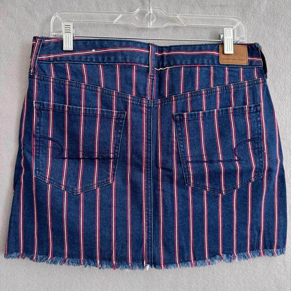American Eagle Stripe Denim Mini Skirt - Picture 2 of 7